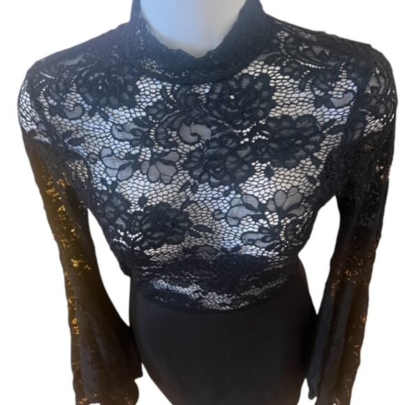 WINDSOR Long Sleeve Lace Mini Dress - Picture 8 of 9